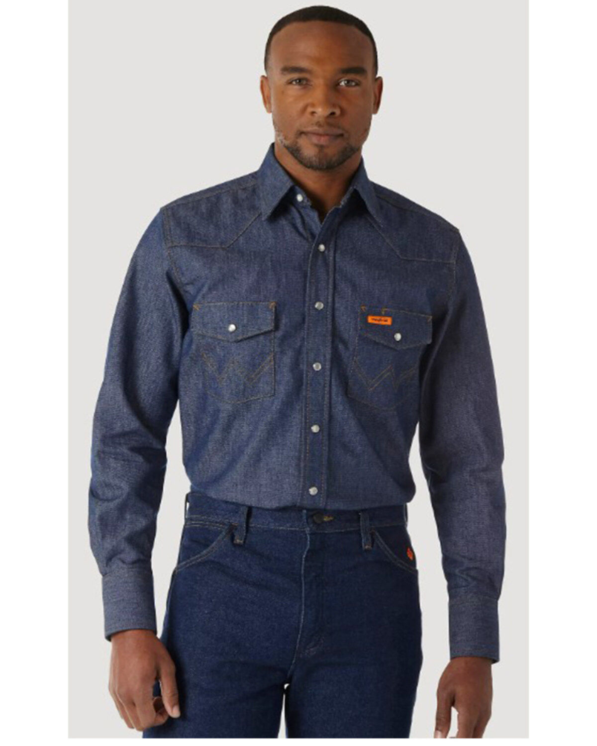 Wrangler Men's FR Long Sleeve Snap Western Work Shirt