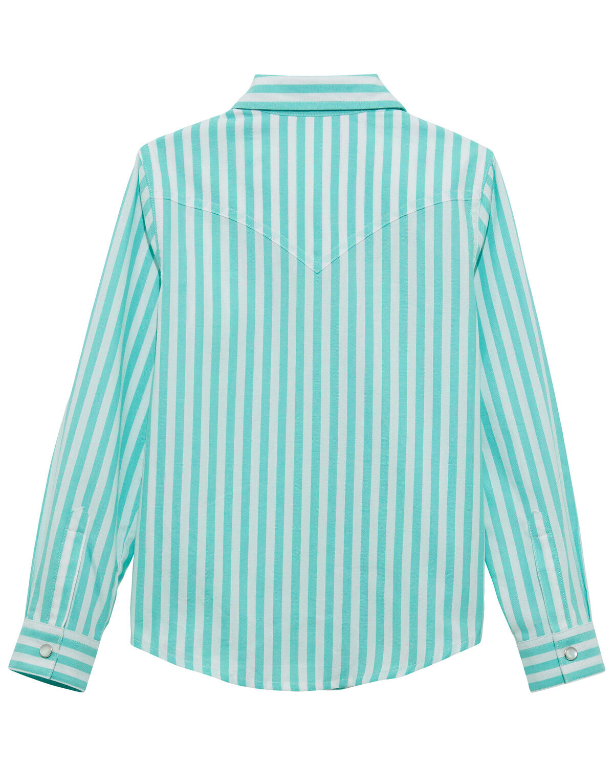 Wrangler Girls' Striped Long Sleeve Pearl Snap Western Shirt