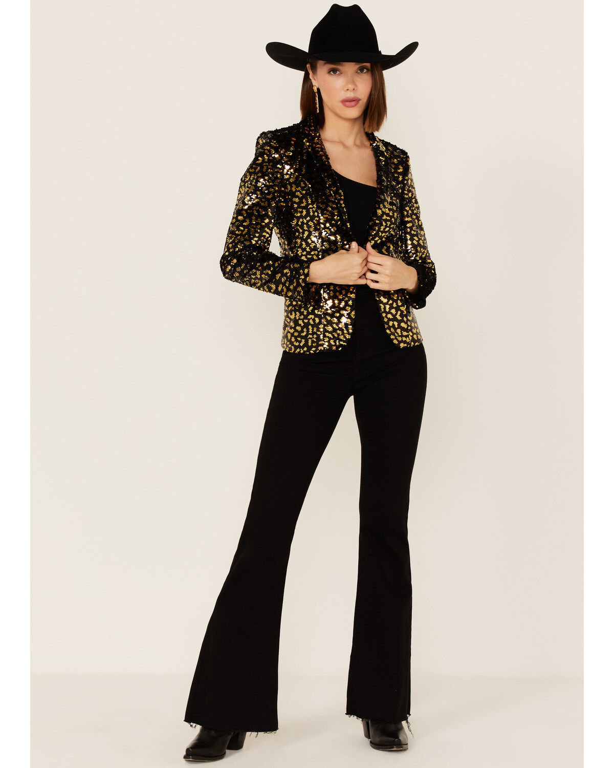 Any Old Iron Women's Sequin Scale Blazer Jacket