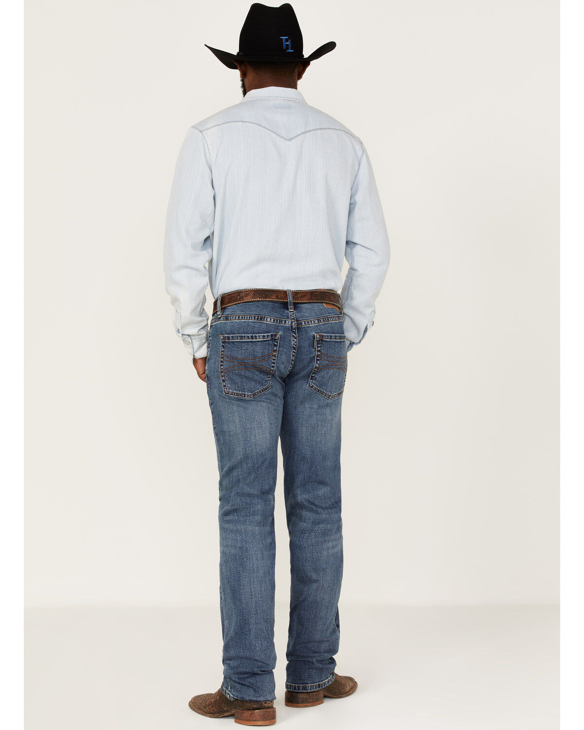 Hooey by Rock & Roll Denim Men's Revolver Medium Wash Reflex Stretch Slim Straight Jeans