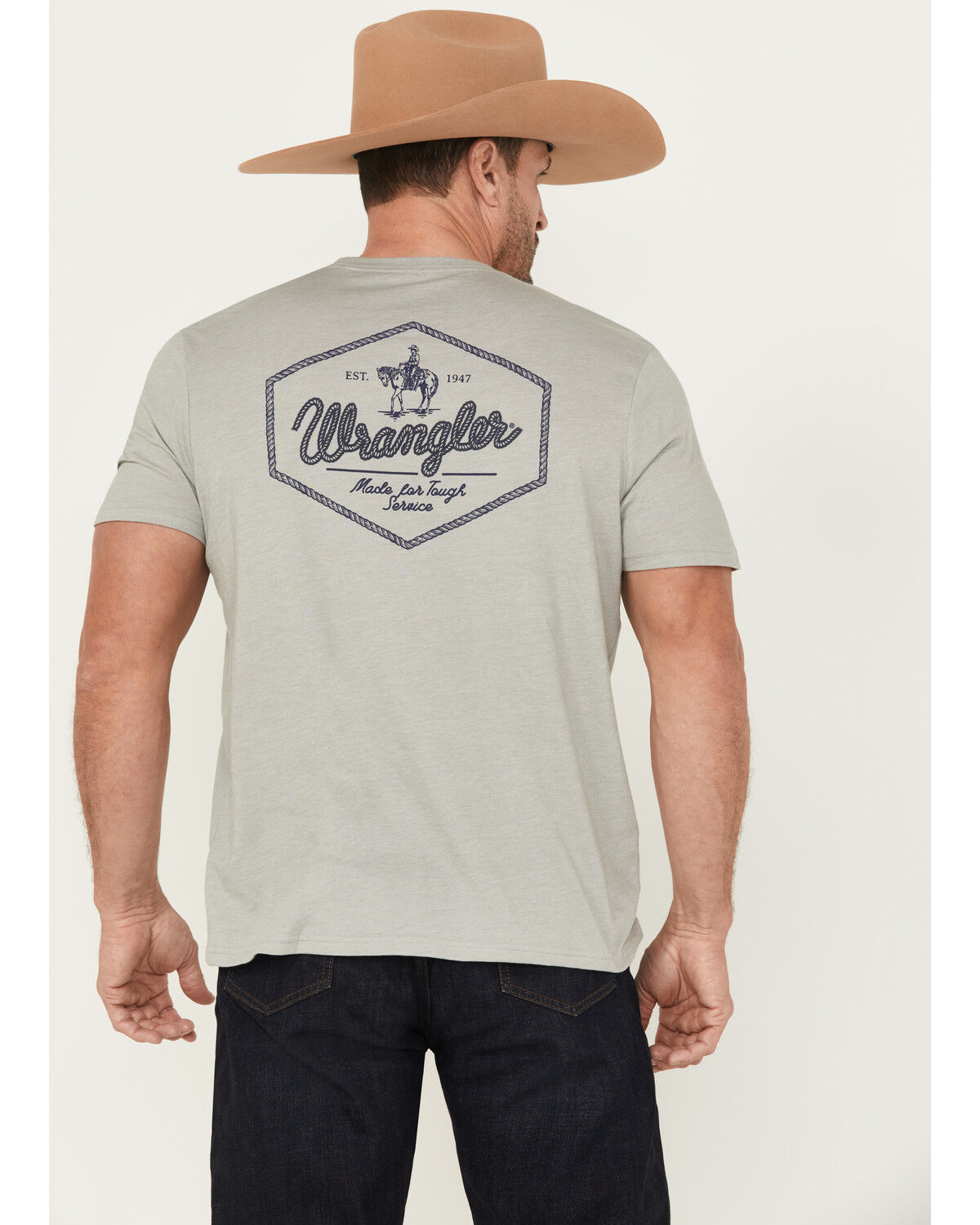 Wrangler Men's Hexagon Rope Logo Short Sleeve Graphic T-Shirt