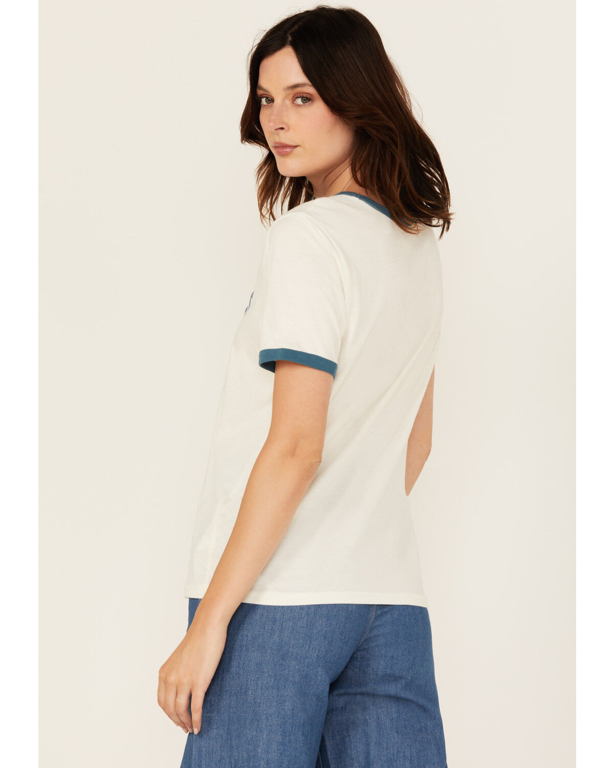 Wrangler Women's Logo Short Sleeve Ringer Tee