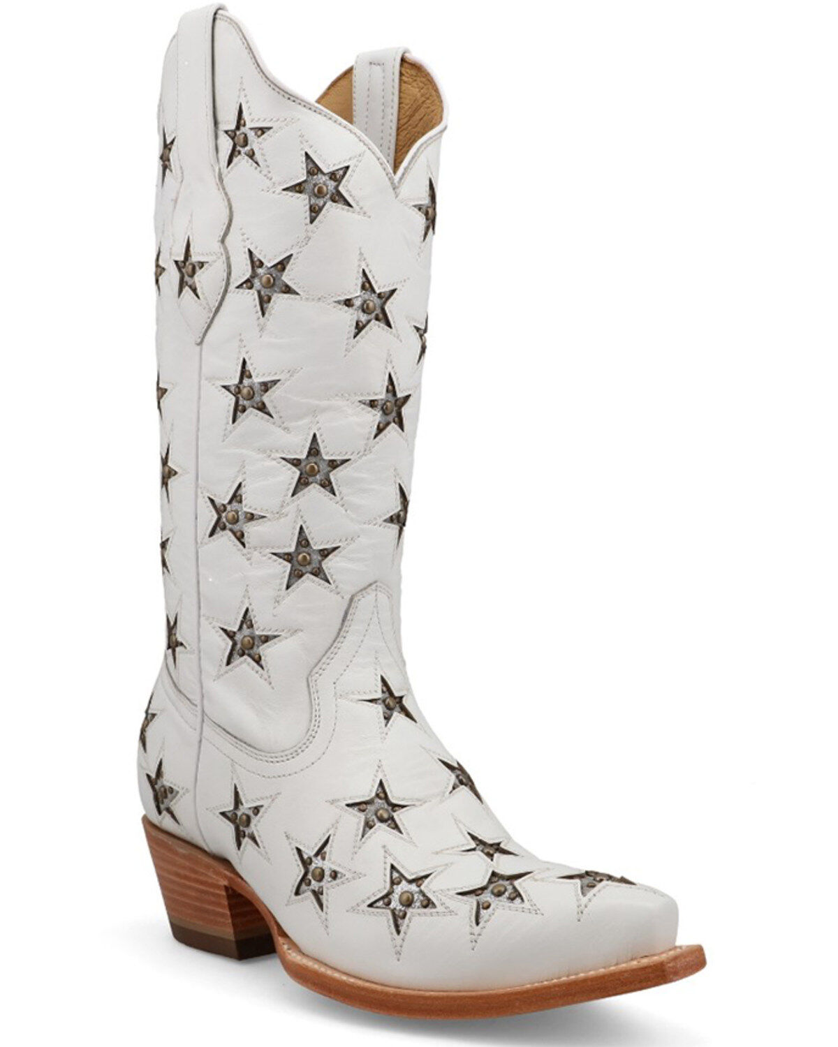 Black Star Women's Marfa Star Inlay Studded Western Boots - Snip Toe