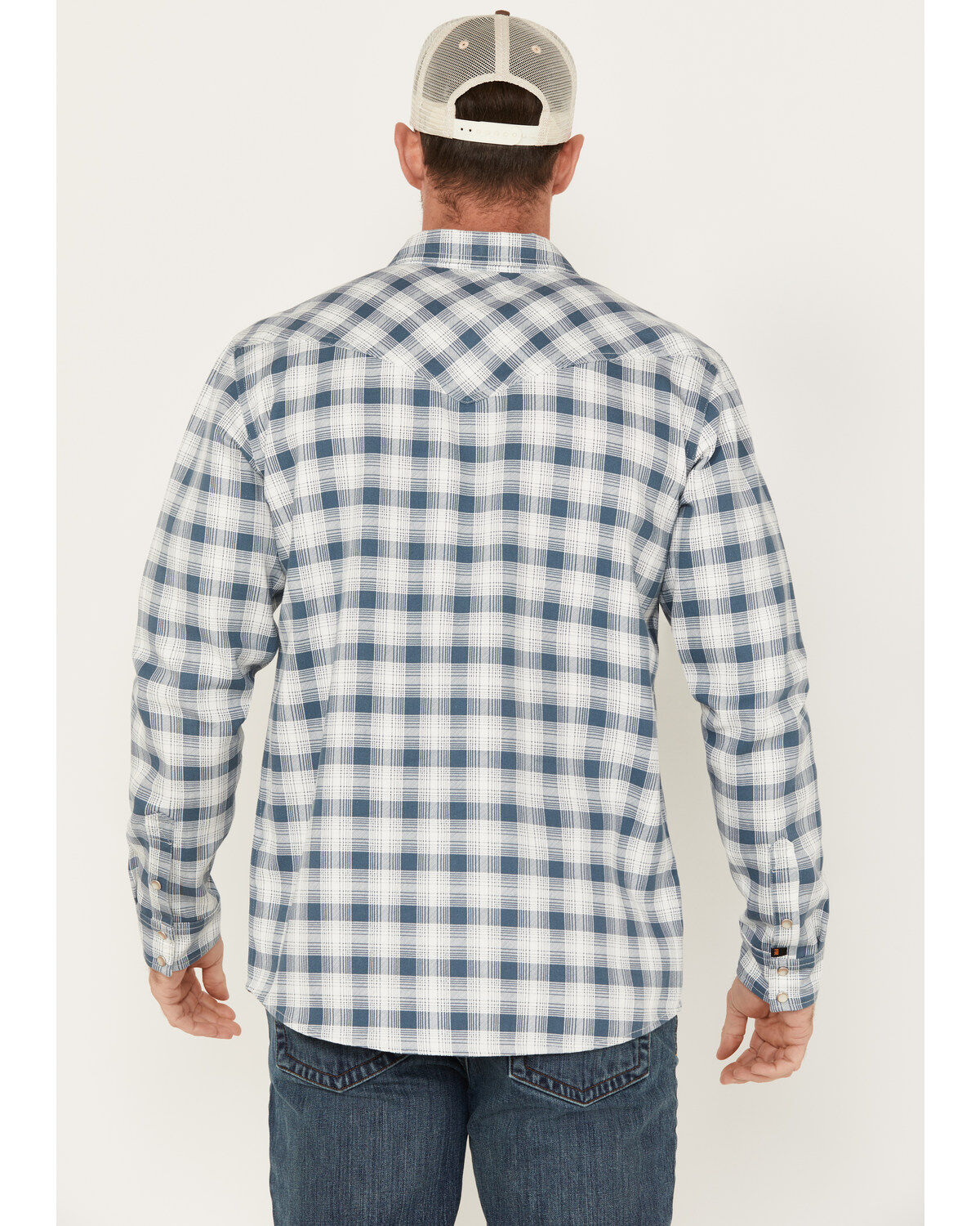 Cody James Men's FR Midweight Plaid Print Long Sleeve Pearl Snap Work Shirt