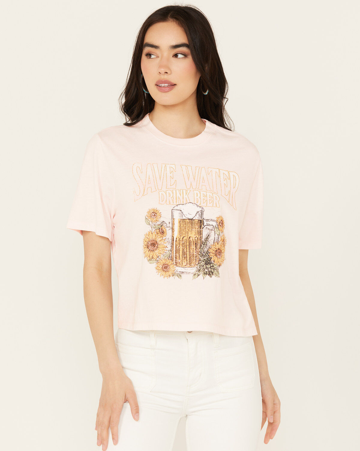 Cleo + Wolf Women's Save Water Boxy Graphic Tee