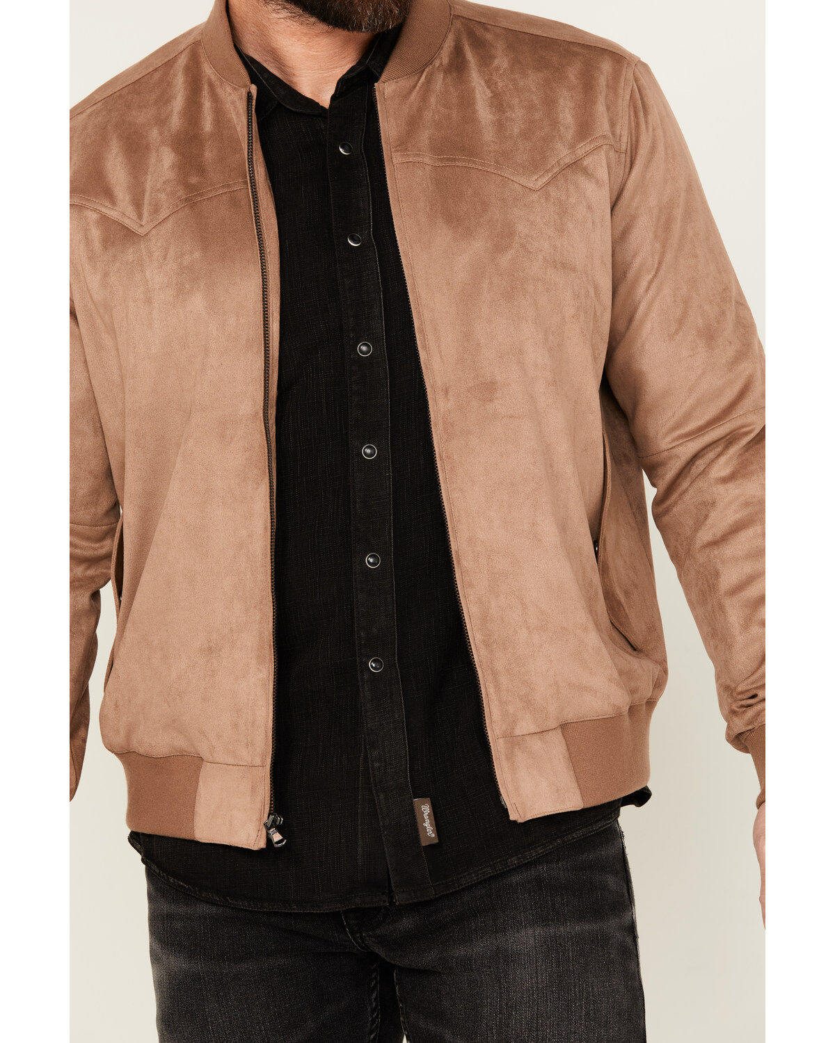 Moonshine Spirit Men's Flight Plan Faux Suede Bomber Jacket