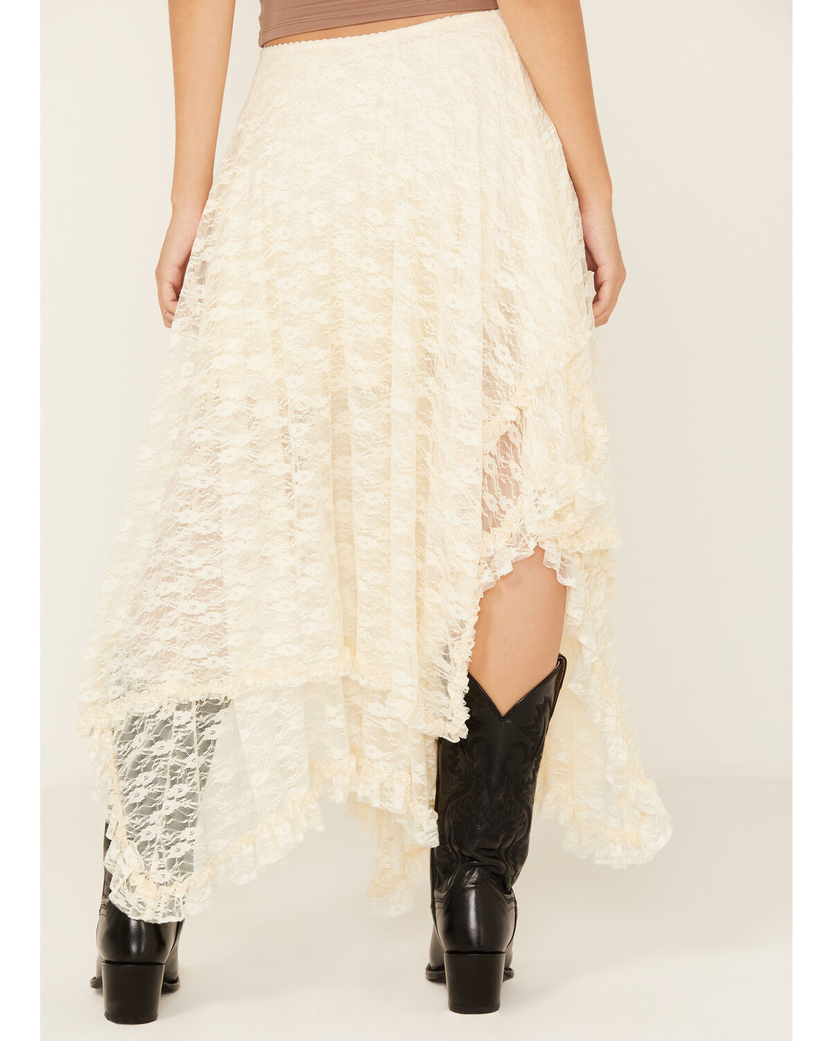 Originality Women's Novelty Hem Lace Midi Skirt