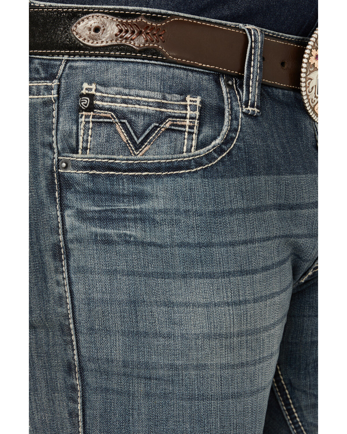 Rock & Roll Denim Men's Revolver Medium Vintage Wash Slim Straight Reflex Denim Jeans