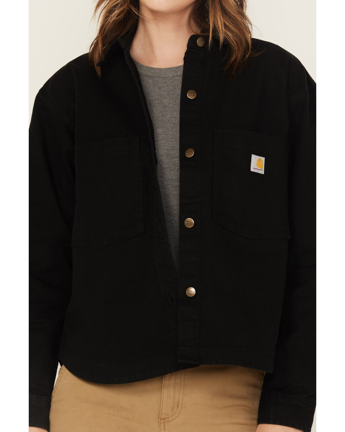 Carhartt Women's Rugged Flex Loose Fit Heavyweight Duck Long Sleeve Button-Down Work Shirt