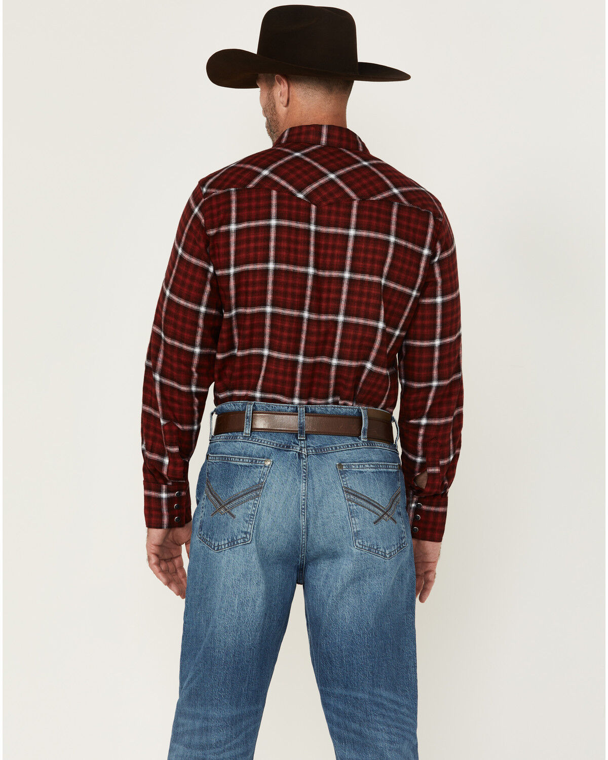 Wrangler Retro Men's Plaid Print Long Sleeve Snap Flannel Shirt