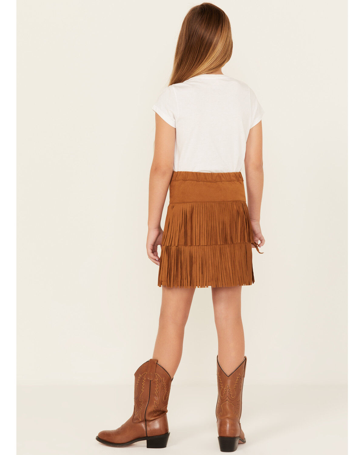 Shyanne Girls' Faux Suede Fringe Skirt