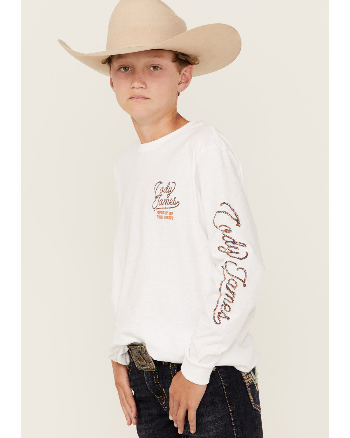 Cody James Boys' Western Spirit Long Sleeve Graphic T-Shirt