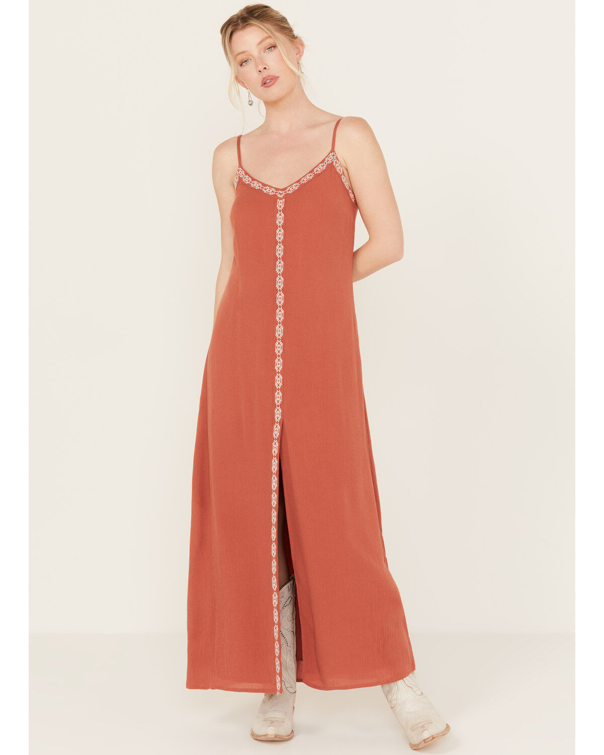 Idyllwind Women's Myrtle Embroidered Trim Maxi Dress