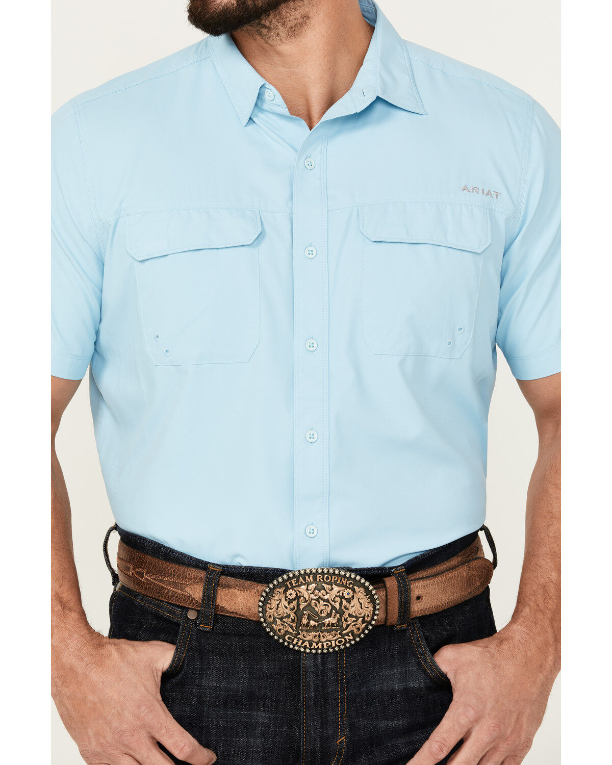 Ariat Men's VentTEK Outbound Solid Short Sleeve Fitted Performance Shirt