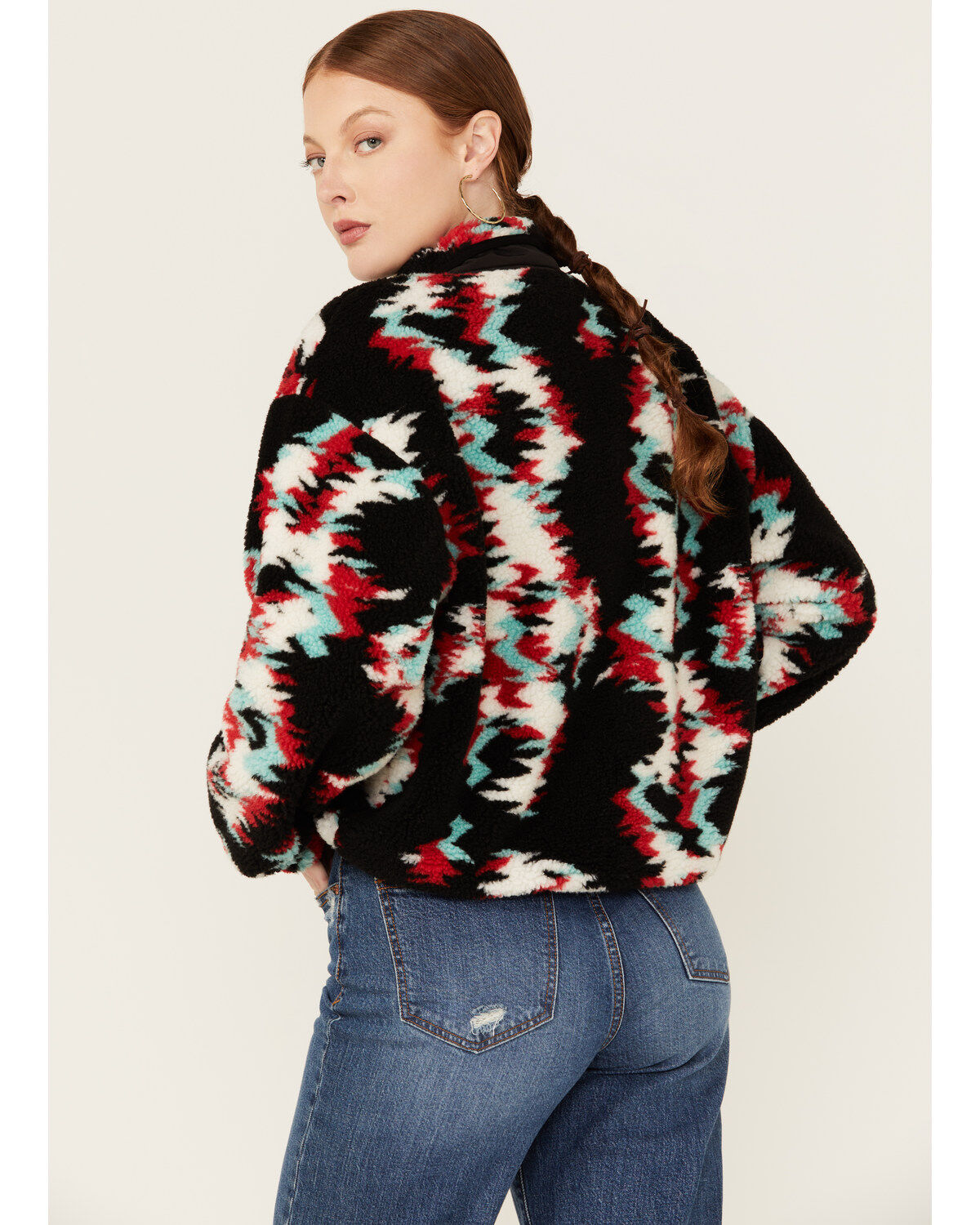 Rock & Roll Denim Women's Southwestern Print Fleece Jacket