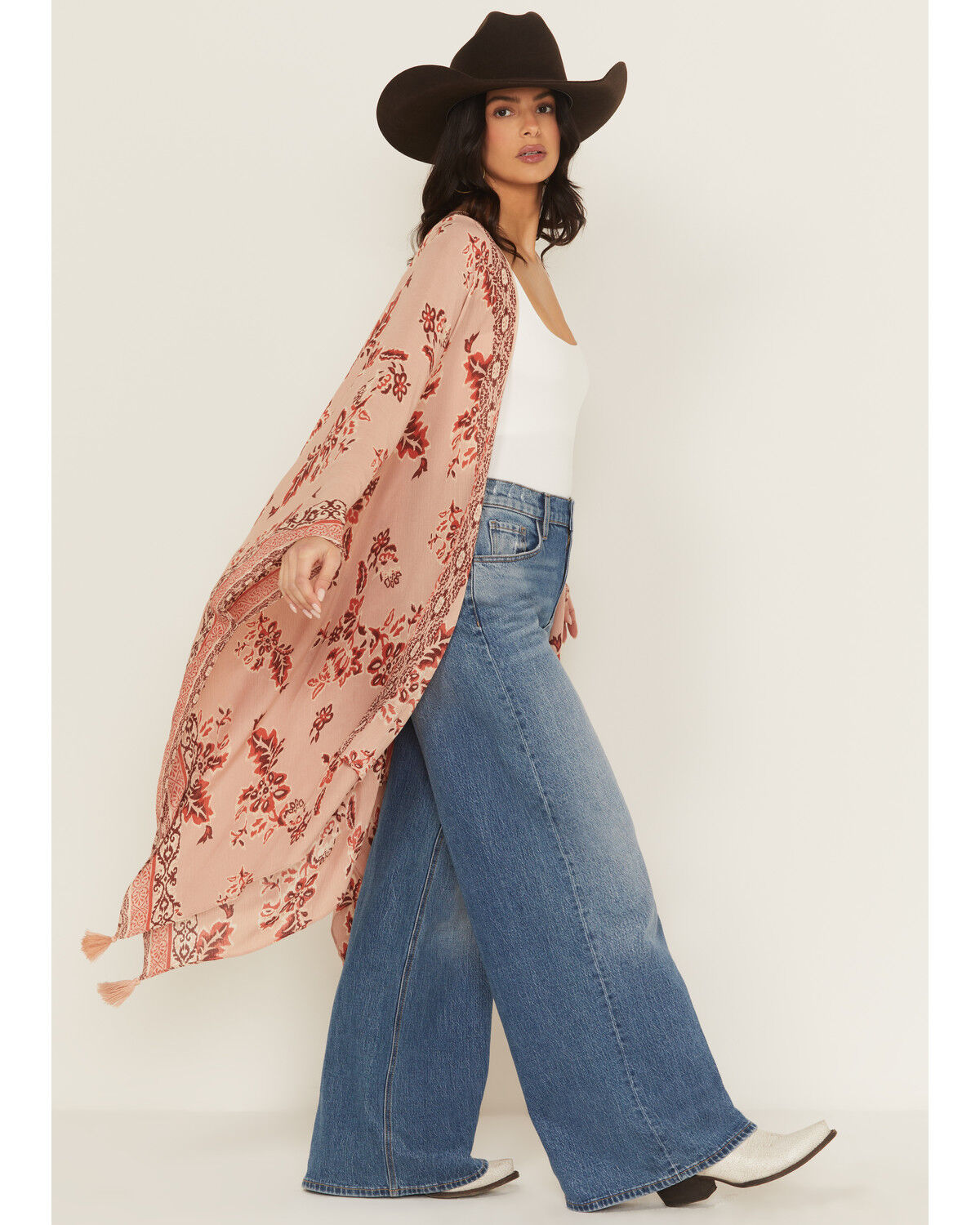 Shyanne Women's Floral Print Crinkle Shawl