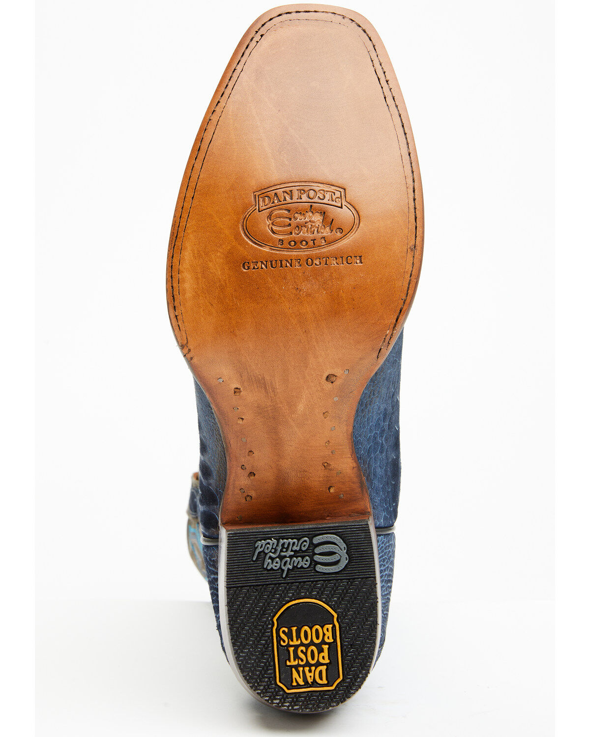 Dan Post Men's 11" Exotic Ostrich Leg Western Boots - Square Toe