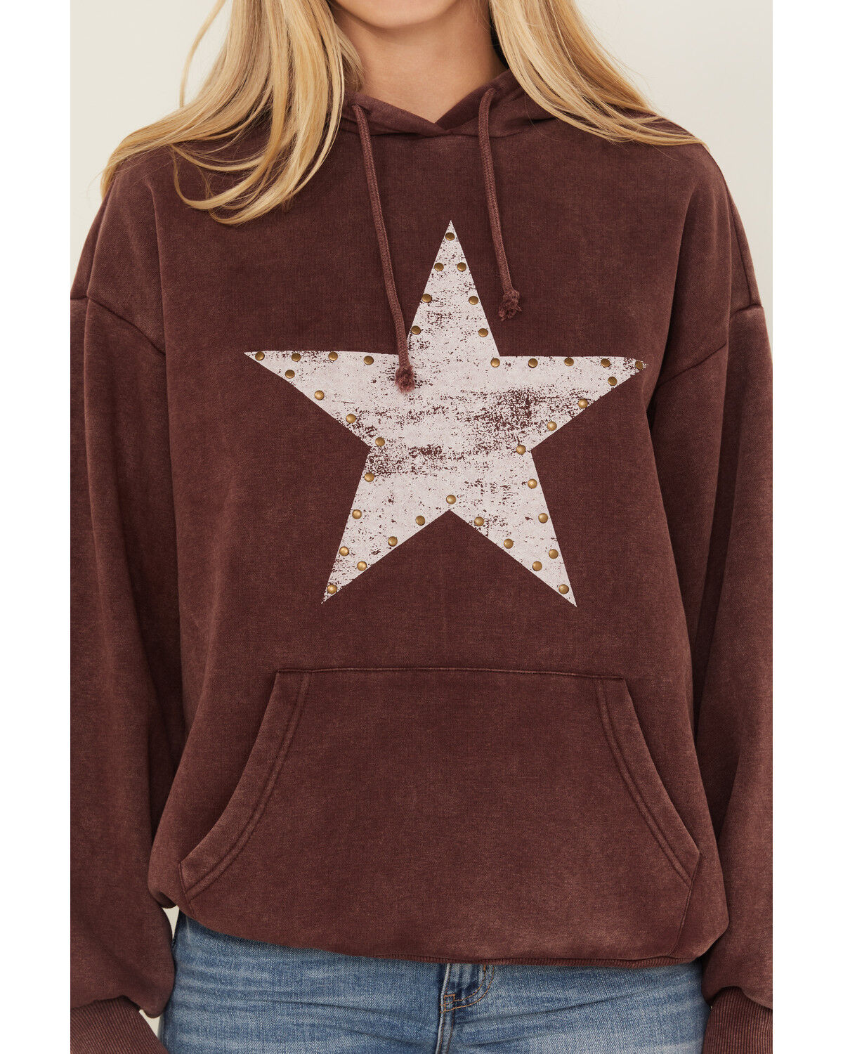Youth in Revolt Women's Studded Star Graphic Hoodie