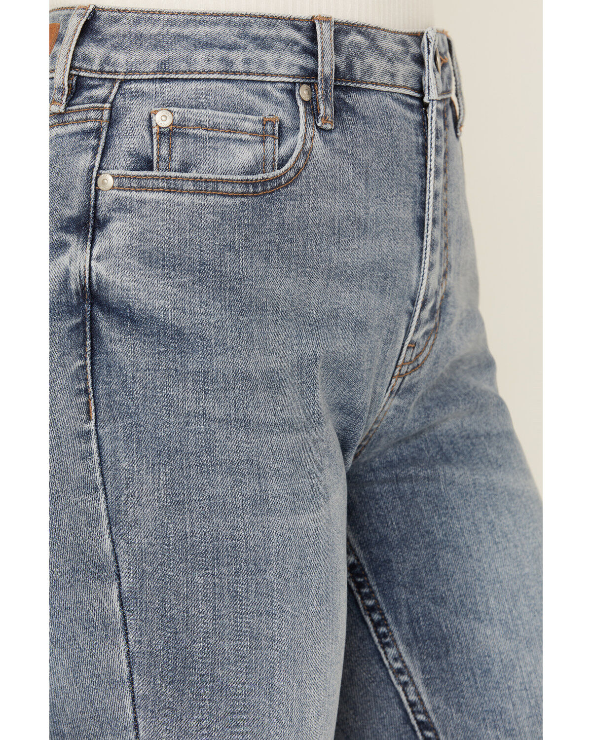 Cleo + Wolf Women's Torrey Medium Wash High Rise Skinny Bootcut Comfort Stretch Denim Jeans