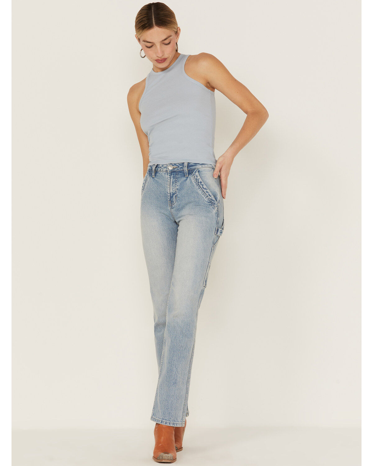 Cleo + Wolf Women's Easy Ribbed Layering Tank Top