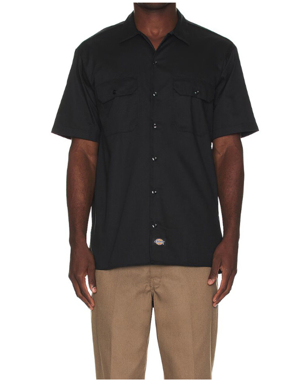 Dickies Men's Solid Twill Short Sleeve Button-Down Work Shirt - Big