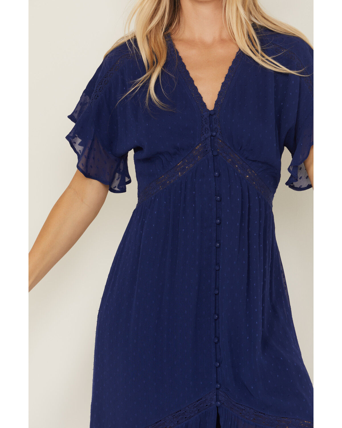 Shyanne Women's Lace Inset High-Low Maxi Dress