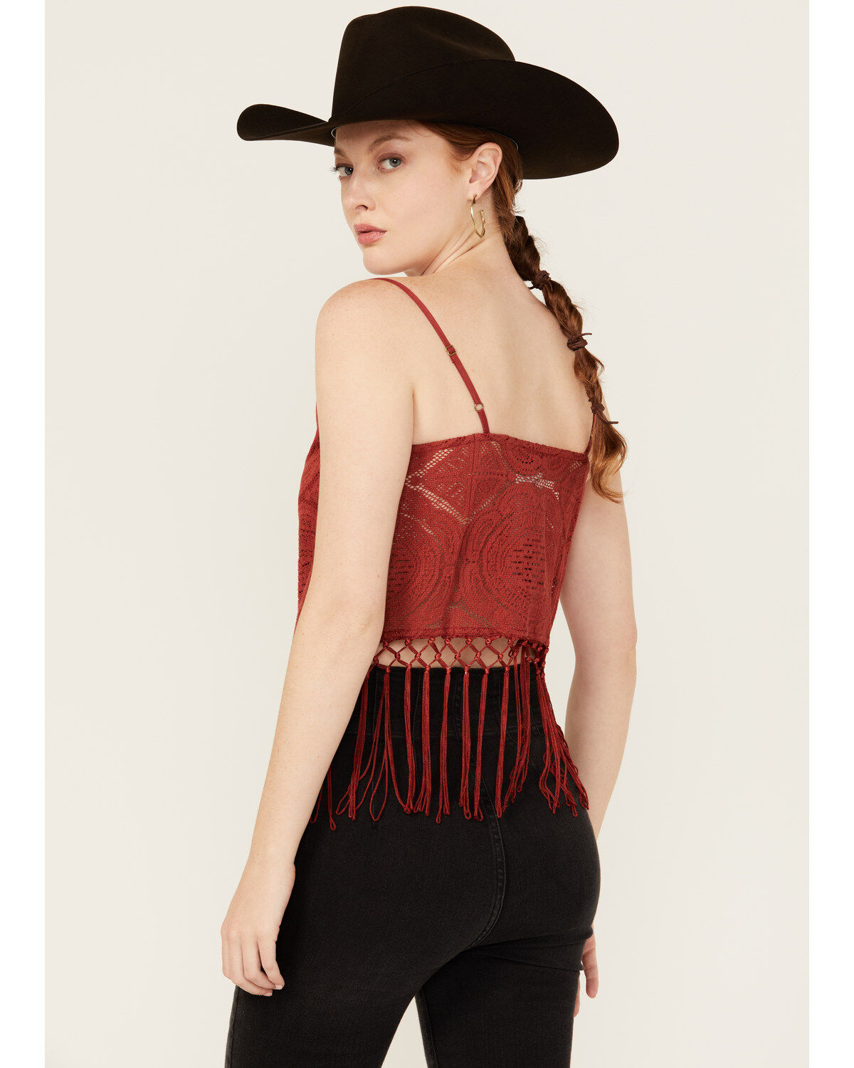 Rock & Roll Denim Women's Medallion Print Lurex Fringe Tank