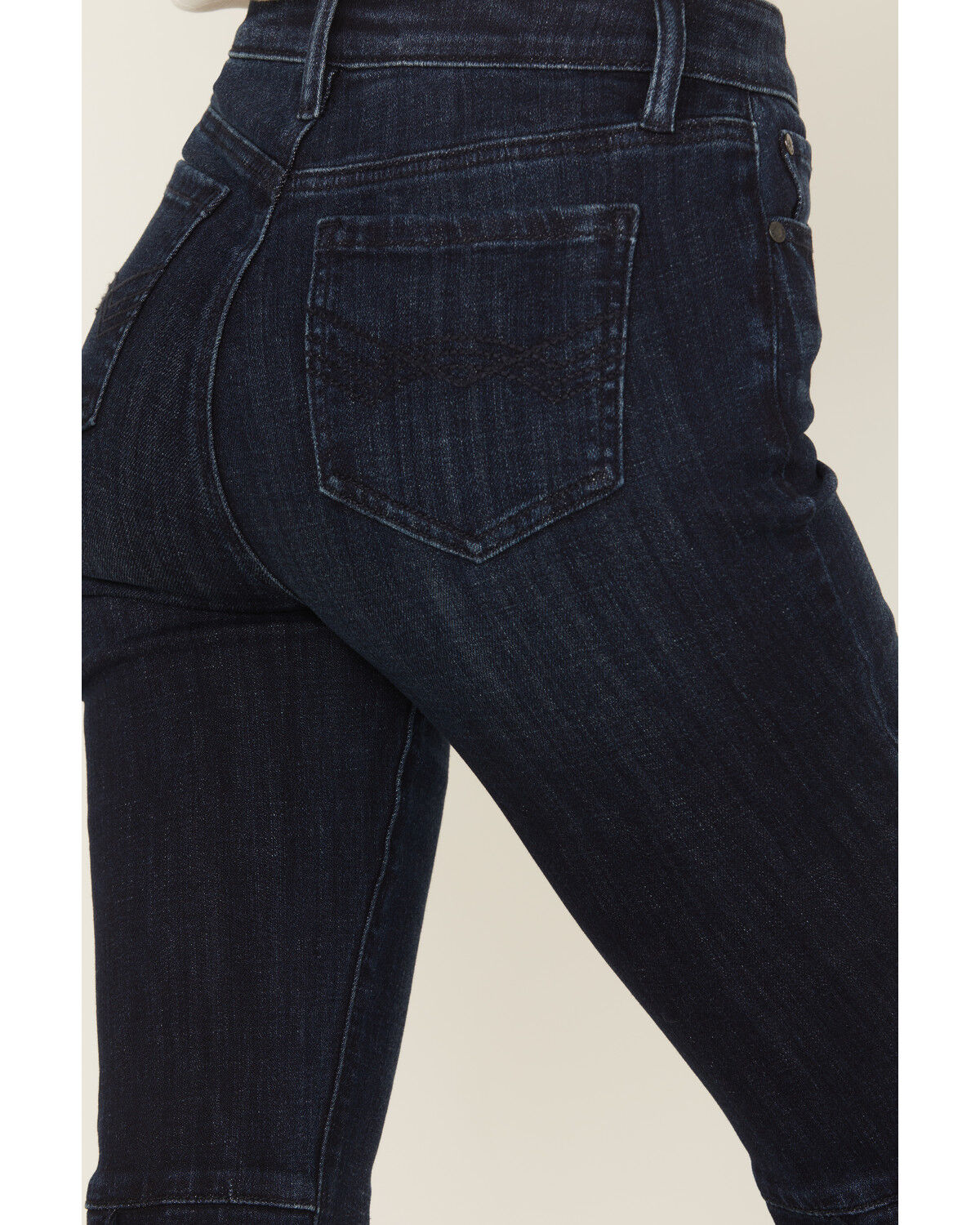 Idyllwind Women's Allessio Dark Wash High Rise Fringe Bootcut Super Stretch Denim Jeans