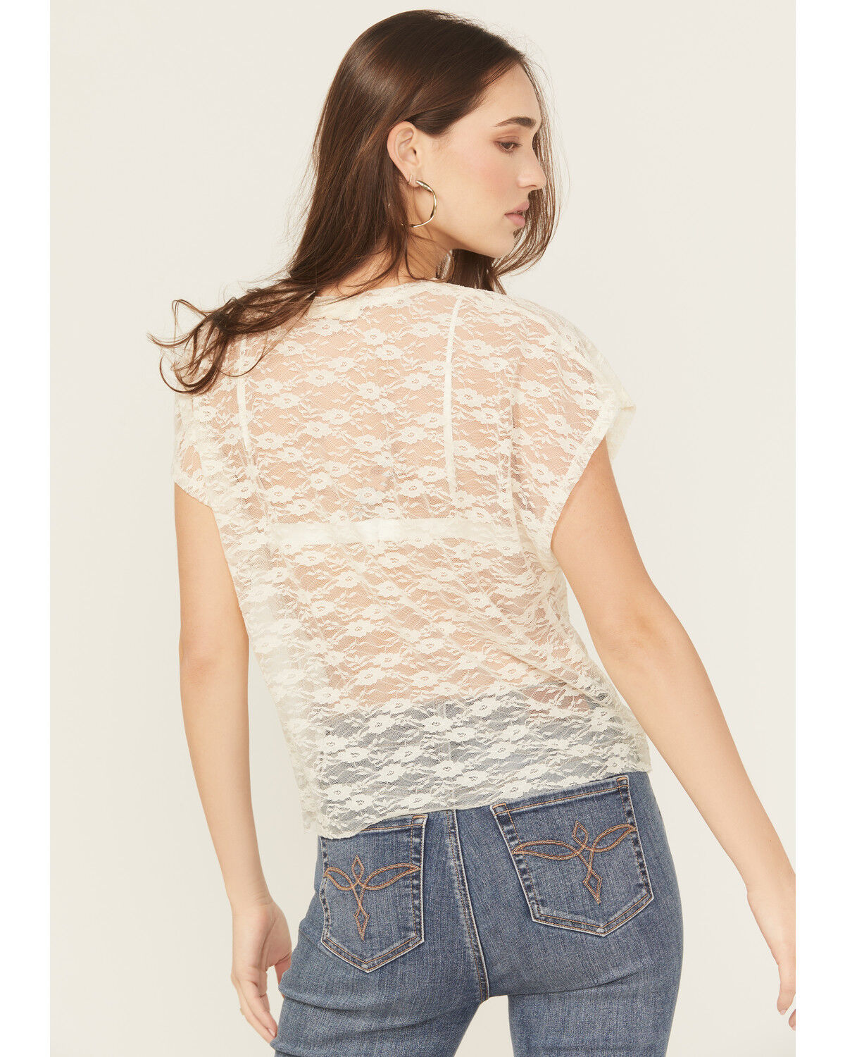 Originality Women's Lace Short Sleeve Graphic Tee
