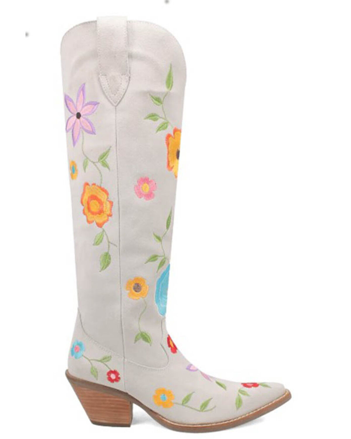 Dingo Women's Flower Power Suede Tall Western Boots - Snip Toe