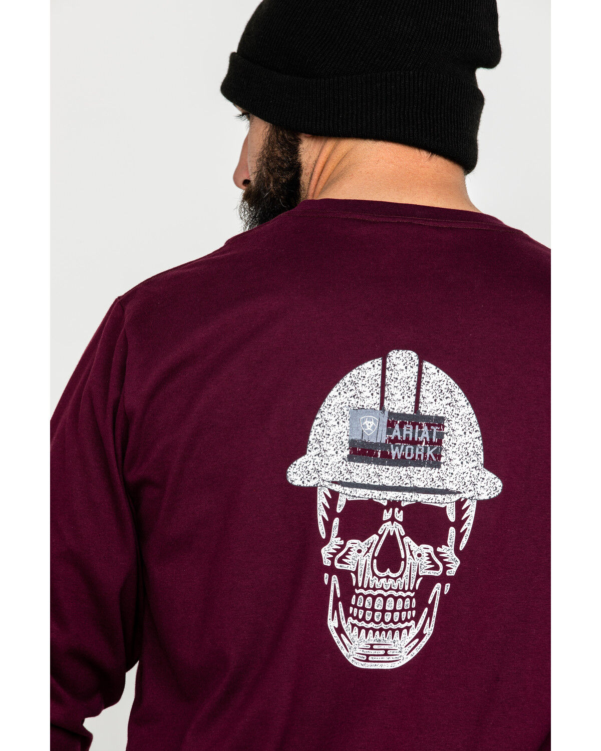 Ariat Men's FR Roughneck Skull Logo Crew Long Sleeve Work T-Shirt - Big