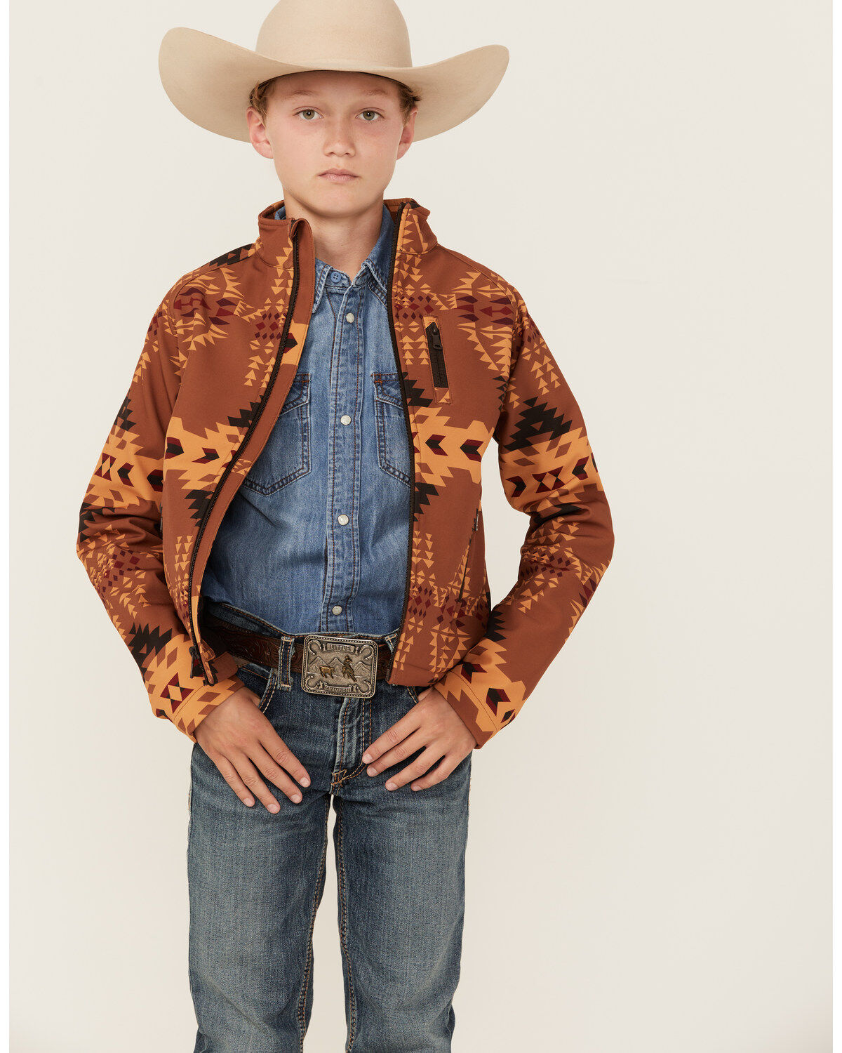 Cody James Boys' Stampede Southwestern Print Softshell Jacket