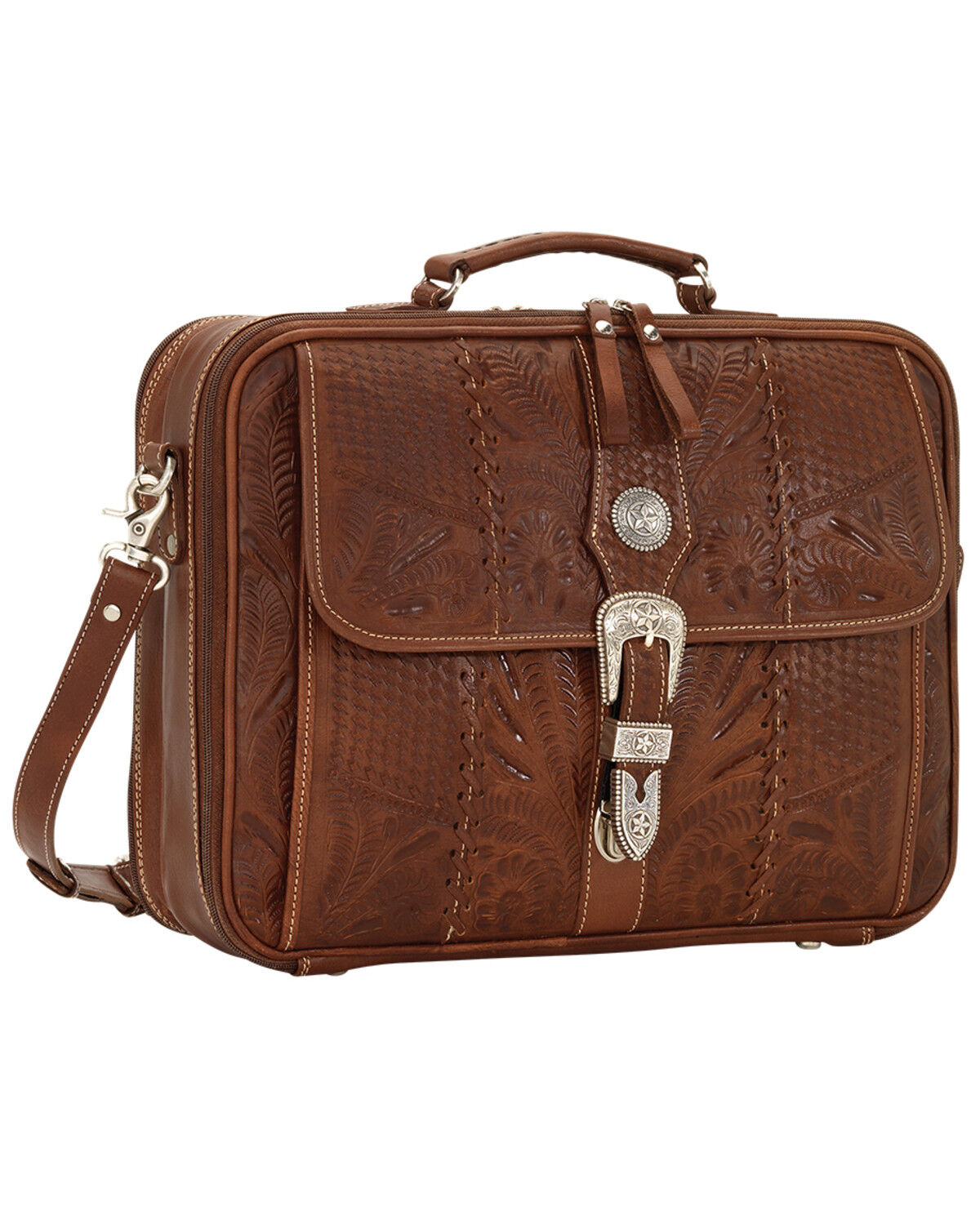American West Leather Laptop Briefcase