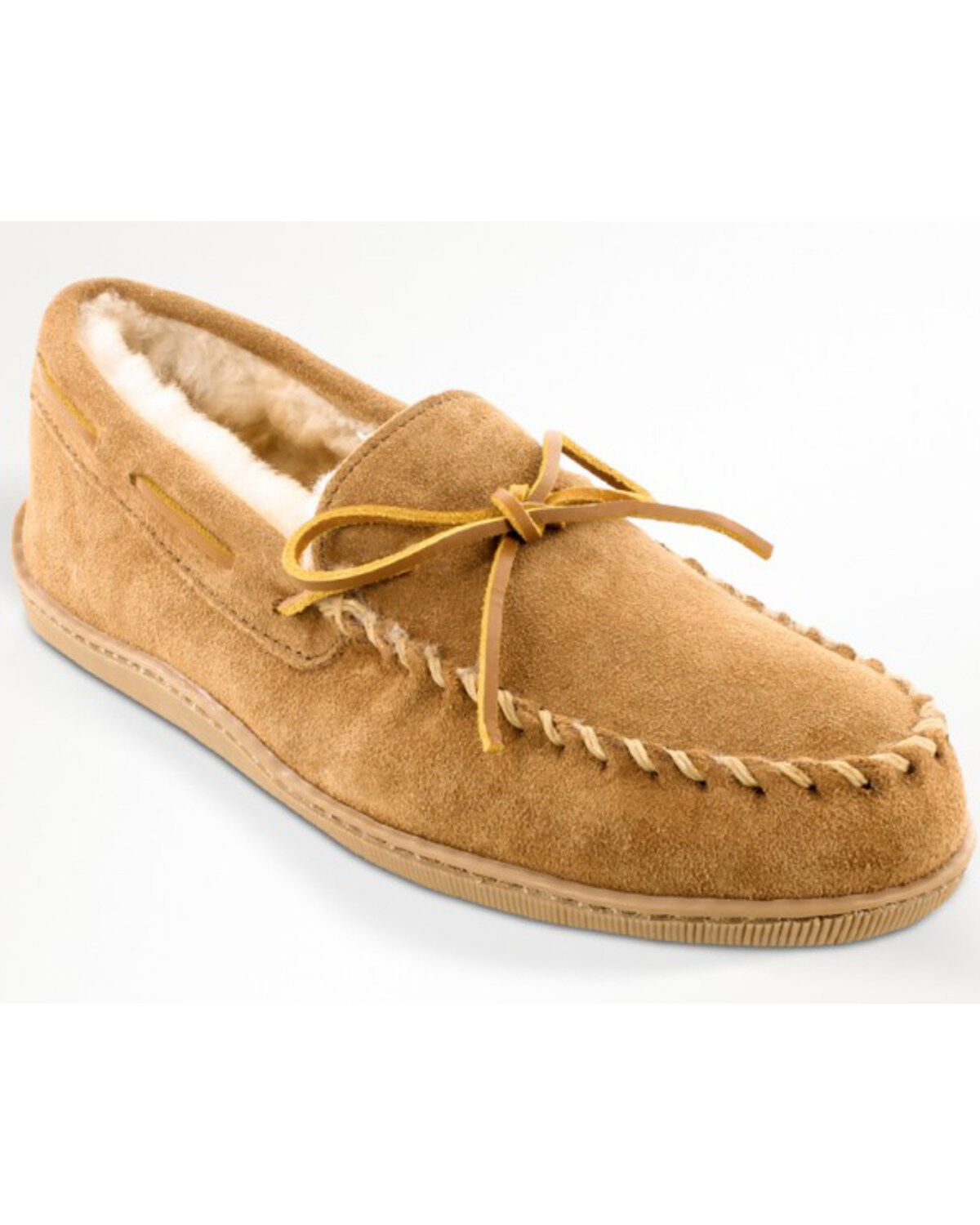 Minnetonka Men's Sheepskin Hardsole Moccasins