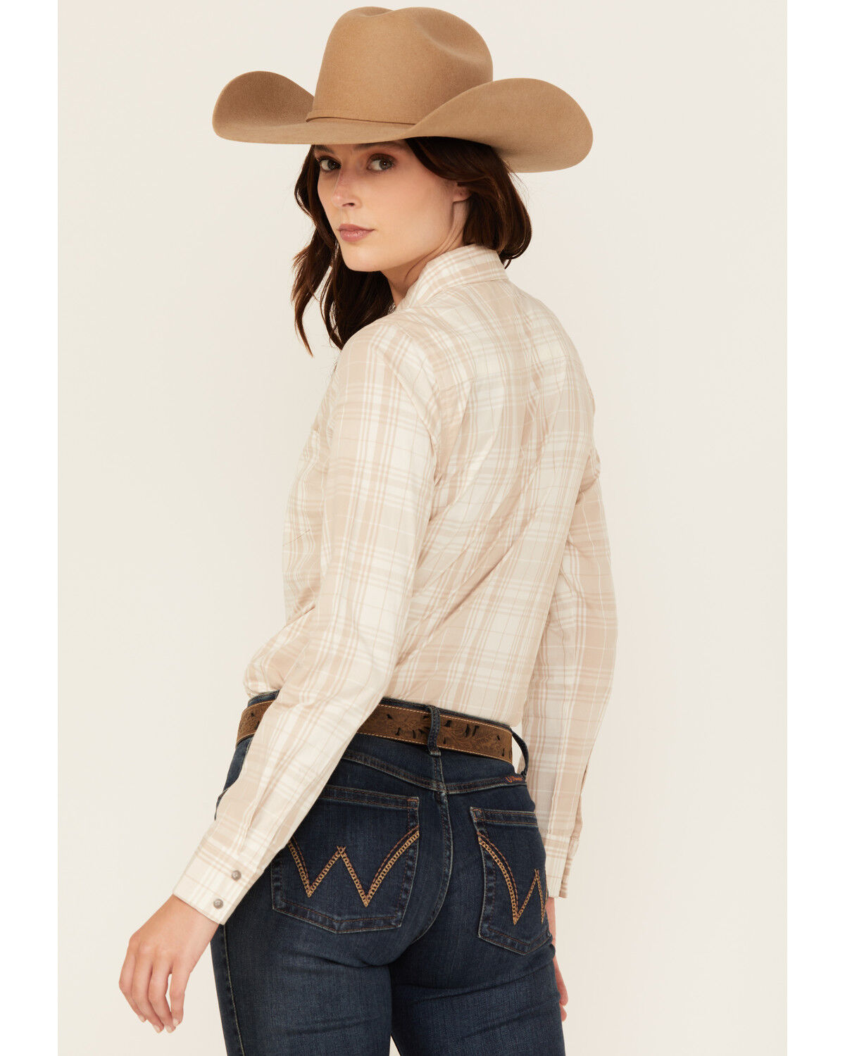 Shyanne Women's Plaid Print Long Sleeve Concho Snap Stretch Western Shirt