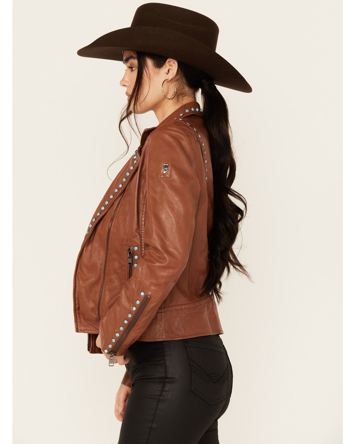 Maurtius Leather Women's Boot Barn Exclusive Studded Leather Jacket