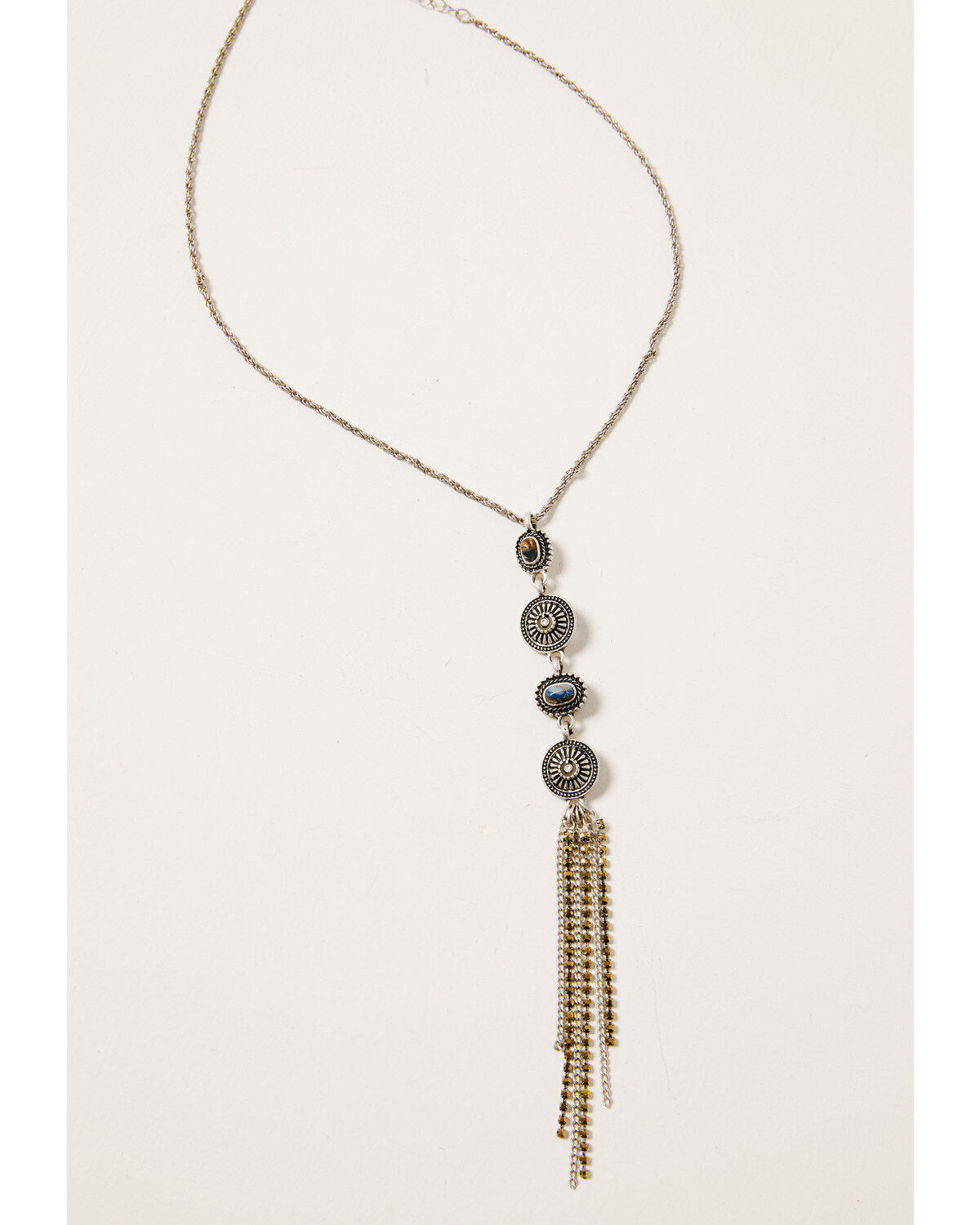 Shyanne Women's Claire Linear Multi Concho Fringe Necklace
