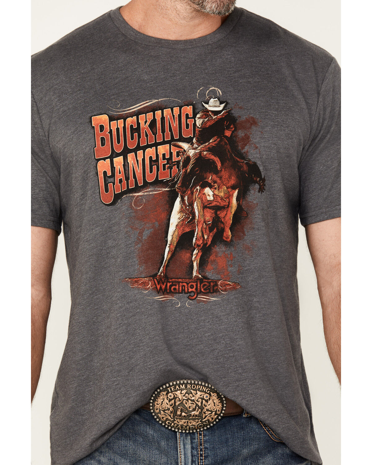 Wrangler Men's Bucking Cancer Short Sleeve Graphic T-Shirt