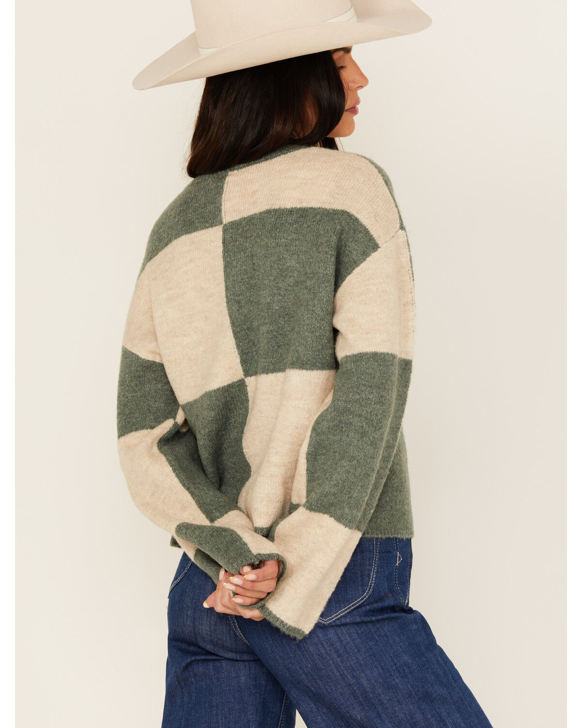 White Crow Women's Checkerboard Sweater