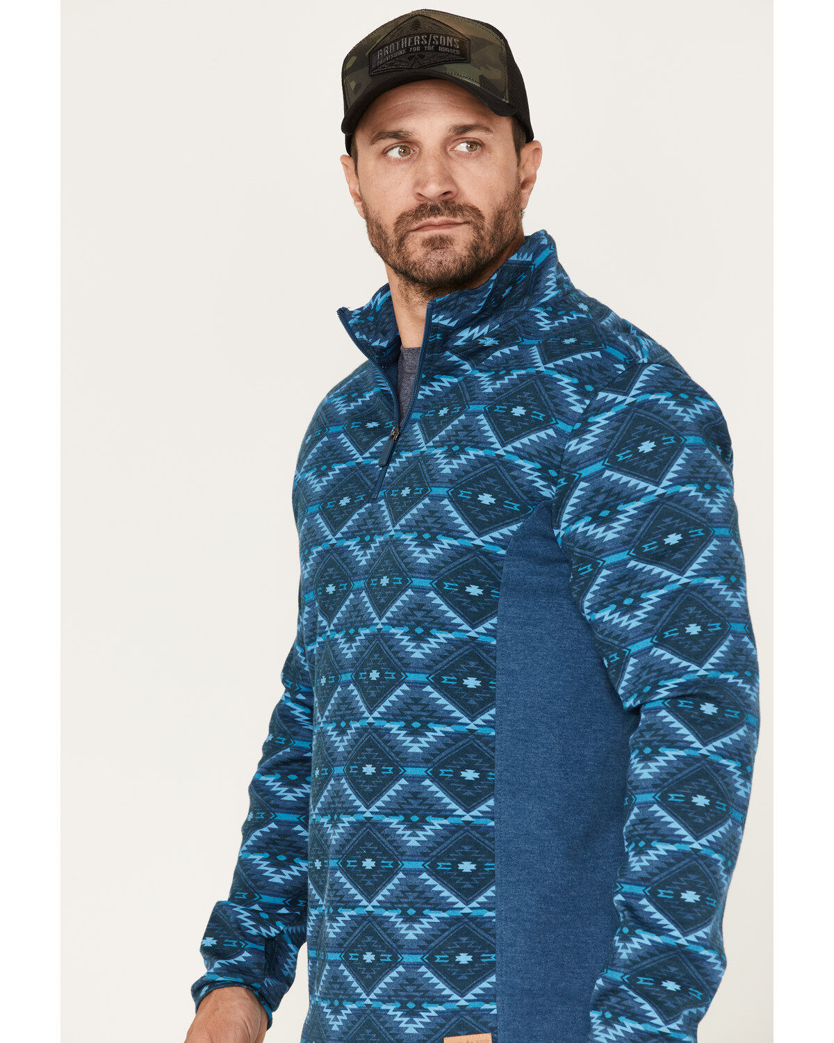 Powder River Outfitters Men's Southwestern Print Quarter-Zip Pullover