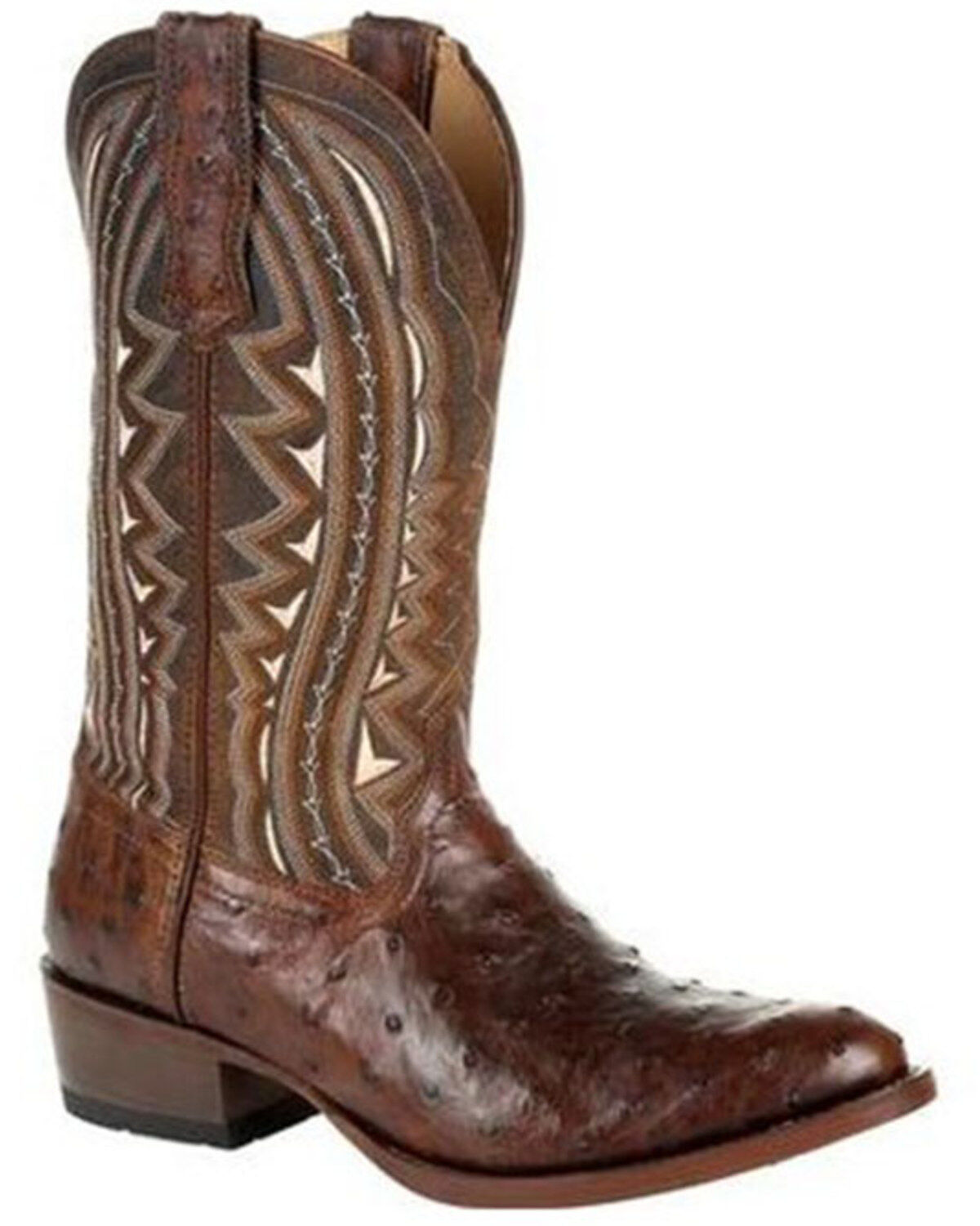 Durango Men's Exotic Full-Quill Ostrich Western Boots - Round Toe