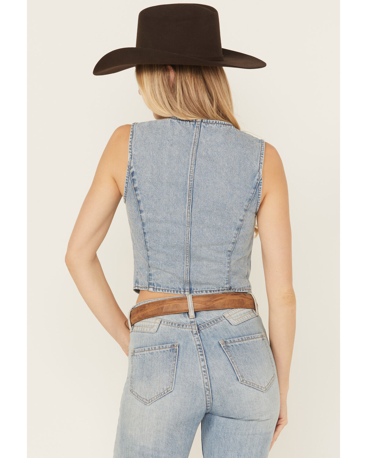 Ashley Vintage Charm by 26 International Women's Heart Pocket Denim Vest