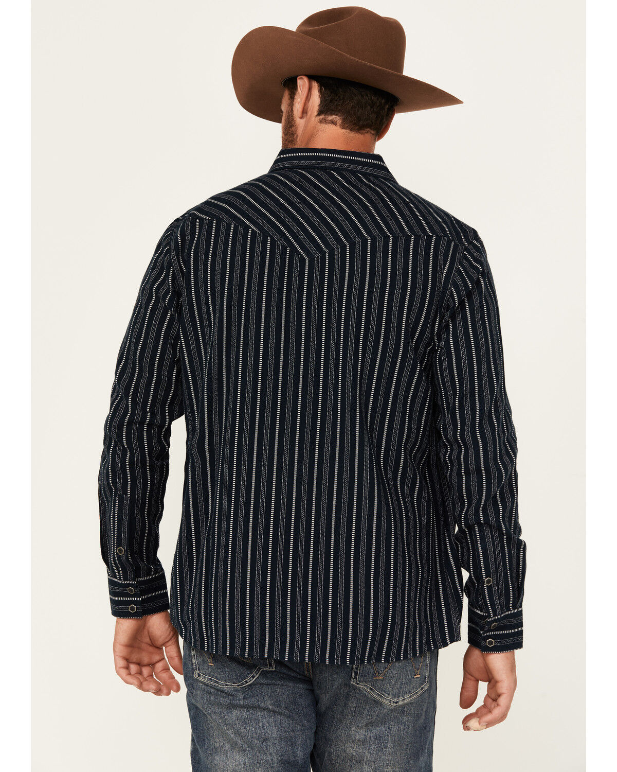 Moonshine Spirit Men's Record Deal Striped Long Sleeve Snap Western Shirt