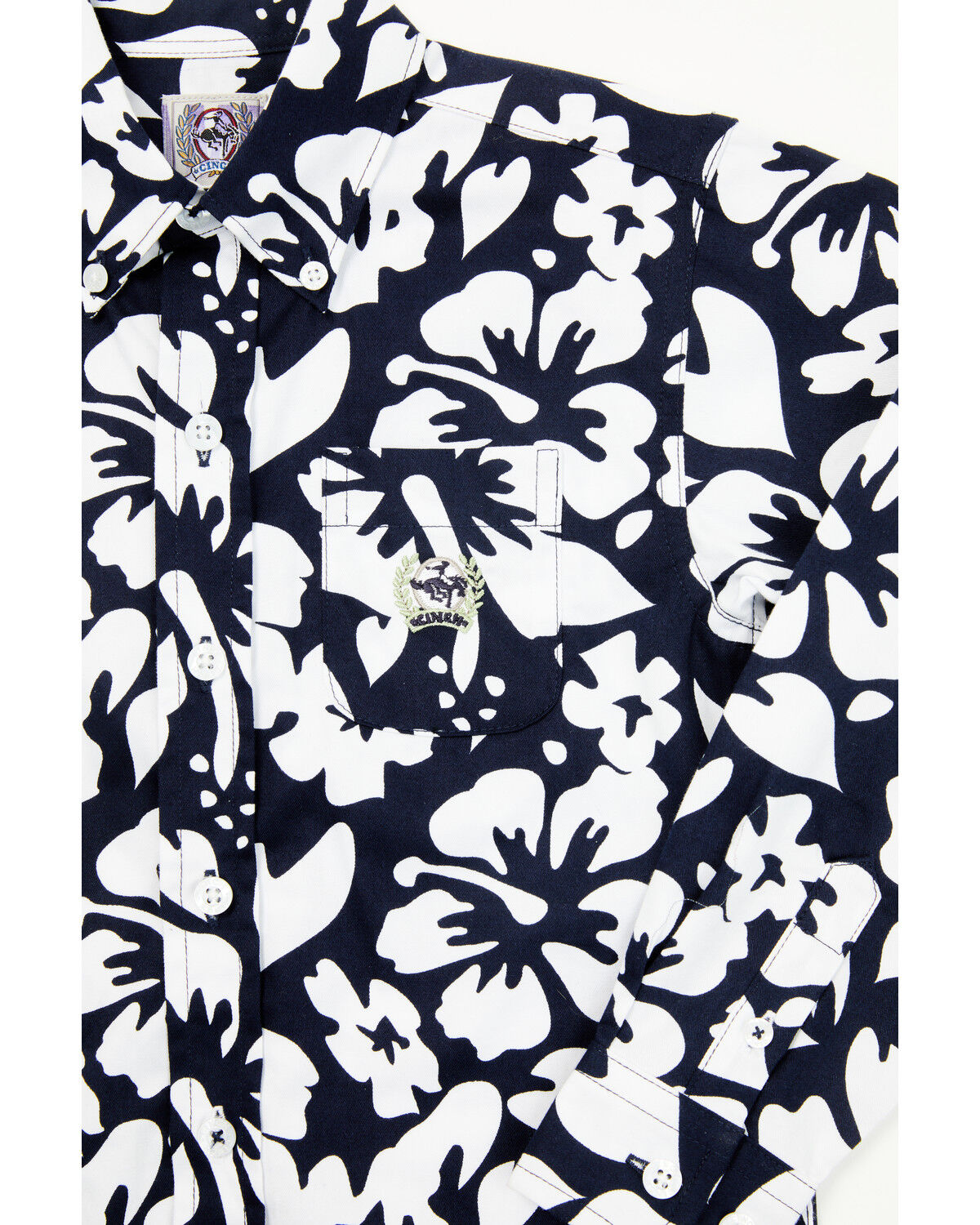 Cinch Toddler Boys' Floral Print Long Sleeve Button-Down Western Shirt