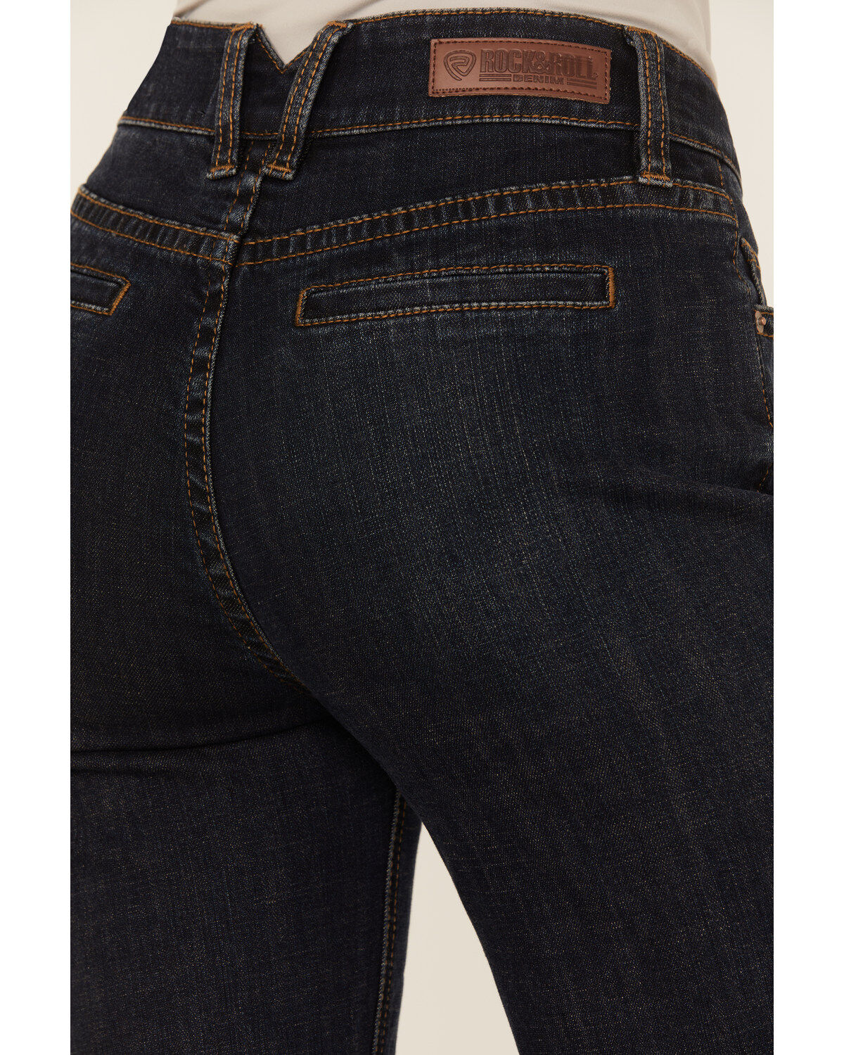 Rock & Roll Denim Women's Dark Wash High Rise Raw Denim Trouser Jeans