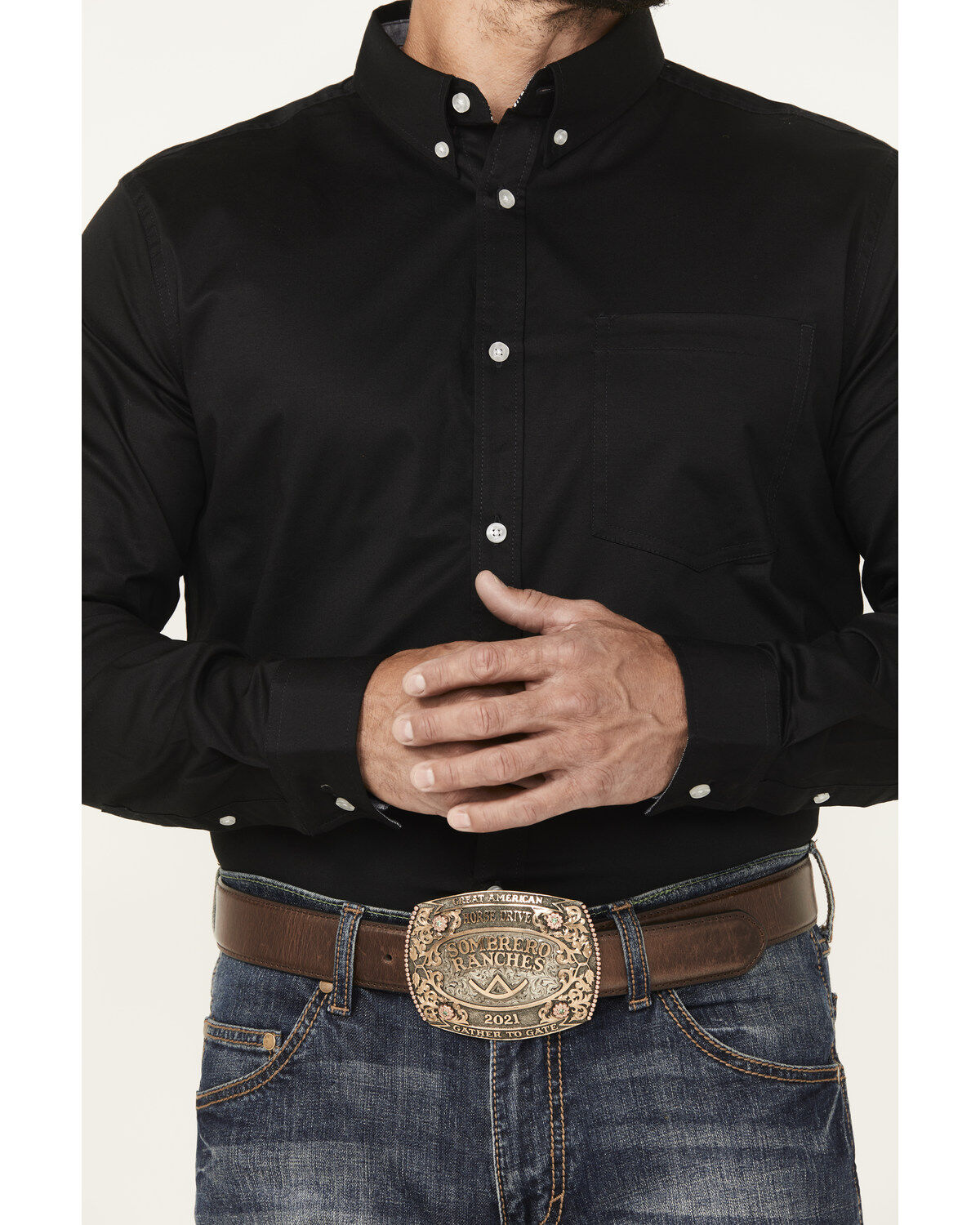 Cody James Men's Basic Twill Long Sleeve Button-Down Performance Western Shirt