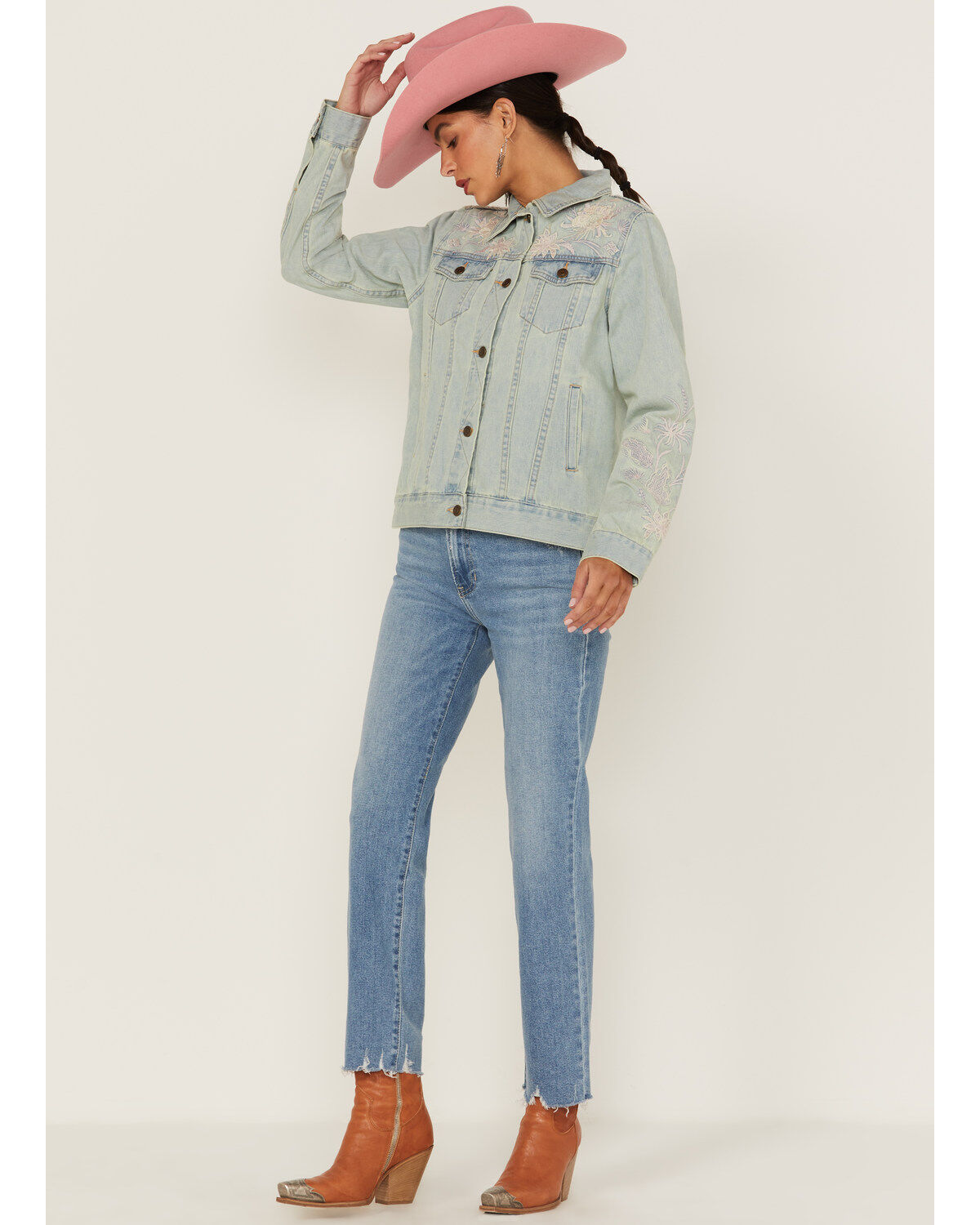 Johnny Was Women's Devere Embroidered Denim Jacket