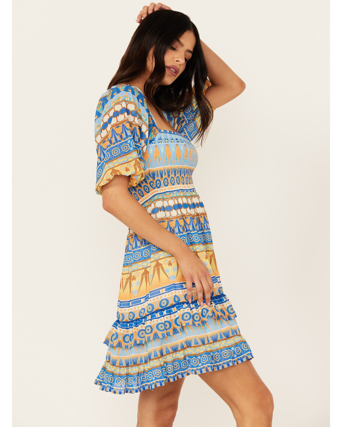 Flying Tomato Women's Southwestern Print Mini Dress