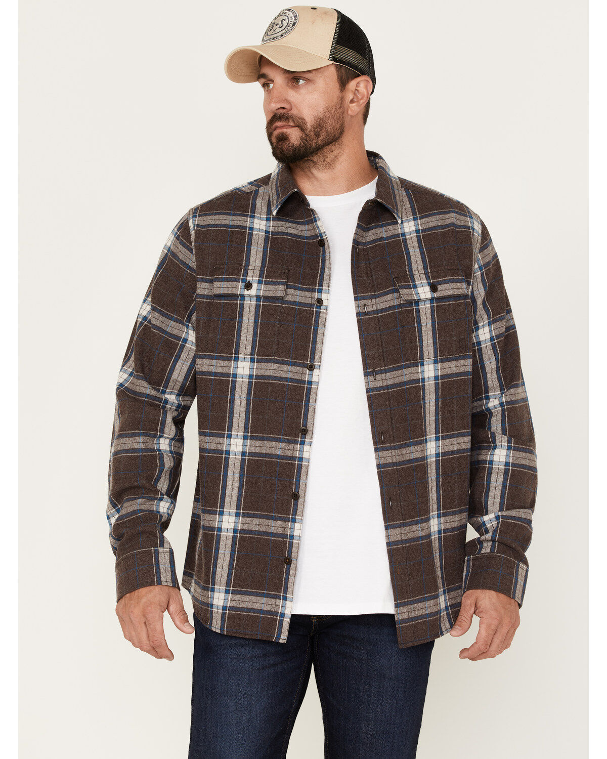 Brothers and Sons Men's Everyday Plaid Print Long Sleeve Button Down Flannel Shirt
