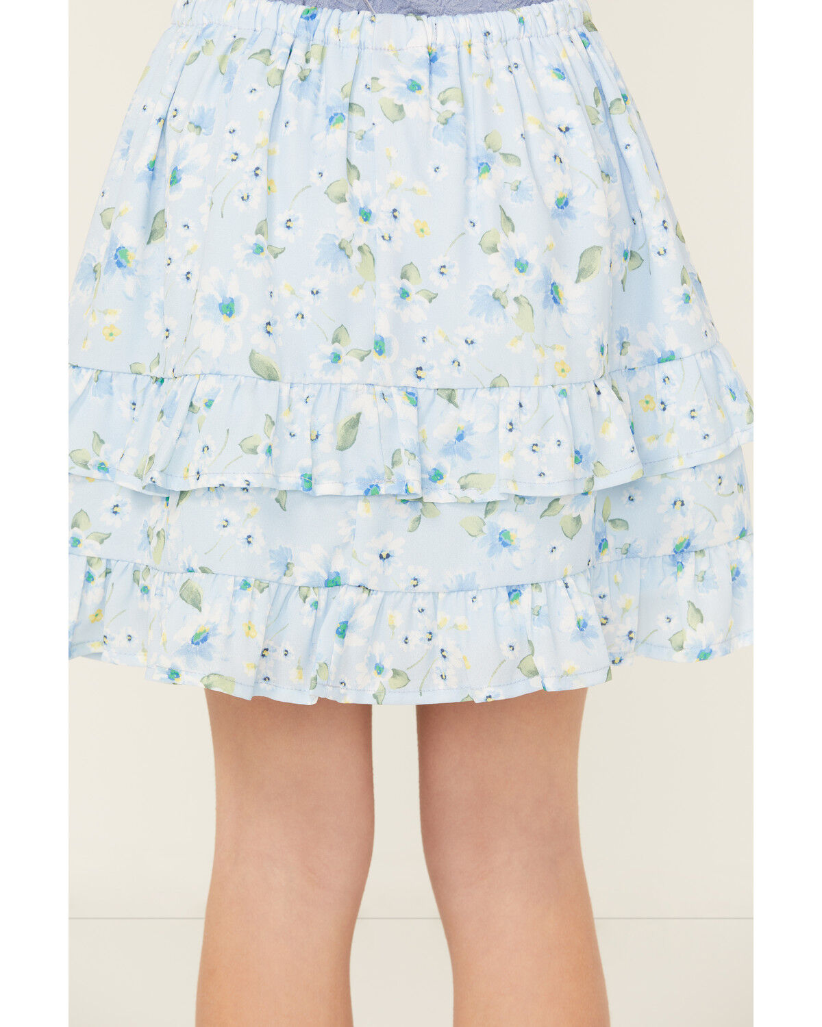Trixxi Girls' Floral Print Ruffle Skirt